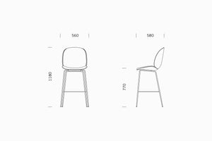 Beetle Bar Chair - seat upholstered